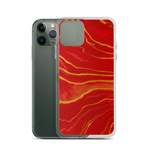 Load image into Gallery viewer, Red &amp; Gold Marble iPhone Case