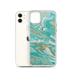 Tiffany & Gold Marble iPhone Case