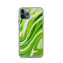 Load image into Gallery viewer, Lime Green Marble iPhone Case