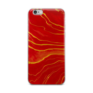 Red & Gold Marble iPhone Case