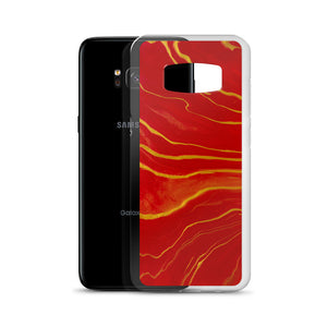 Red & Gold Marble Samsung Case