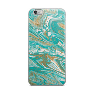 Tiffany & Gold Marble iPhone Case