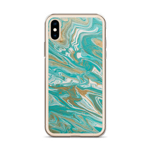 Tiffany & Gold Marble iPhone Case