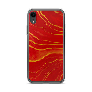 Red & Gold Marble iPhone Case