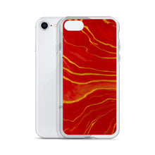 Load image into Gallery viewer, Red &amp; Gold Marble iPhone Case