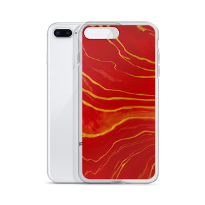 Red & Gold Marble iPhone Case