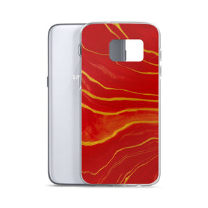 Red & Gold Marble Samsung Case