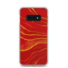 Load image into Gallery viewer, Red &amp; Gold Marble Samsung Case