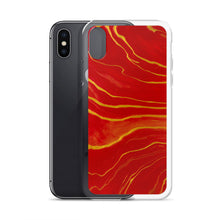 Load image into Gallery viewer, Red &amp; Gold Marble iPhone Case