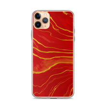 Load image into Gallery viewer, Red &amp; Gold Marble iPhone Case