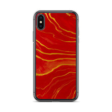 Load image into Gallery viewer, Red &amp; Gold Marble iPhone Case