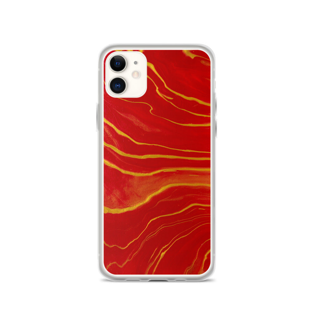 Red & Gold Marble iPhone Case