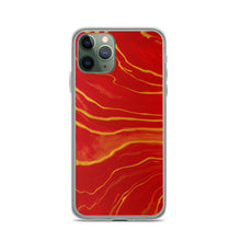 Load image into Gallery viewer, Red &amp; Gold Marble iPhone Case