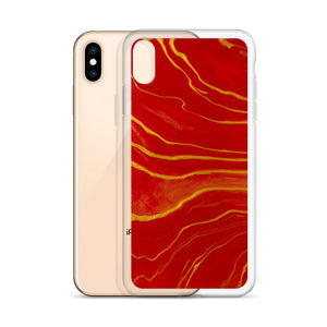 Red & Gold Marble iPhone Case