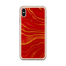 Load image into Gallery viewer, Red &amp; Gold Marble iPhone Case
