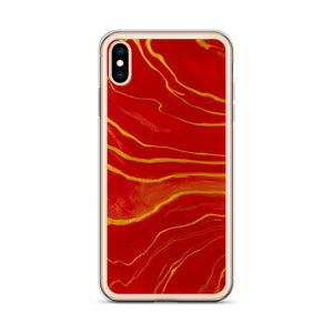 Red & Gold Marble iPhone Case