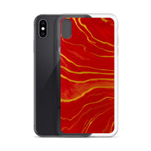 Load image into Gallery viewer, Red &amp; Gold Marble iPhone Case