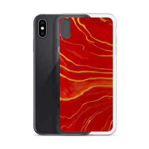 Red & Gold Marble iPhone Case