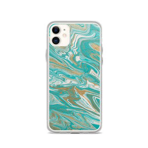 Tiffany & Gold Marble iPhone Case