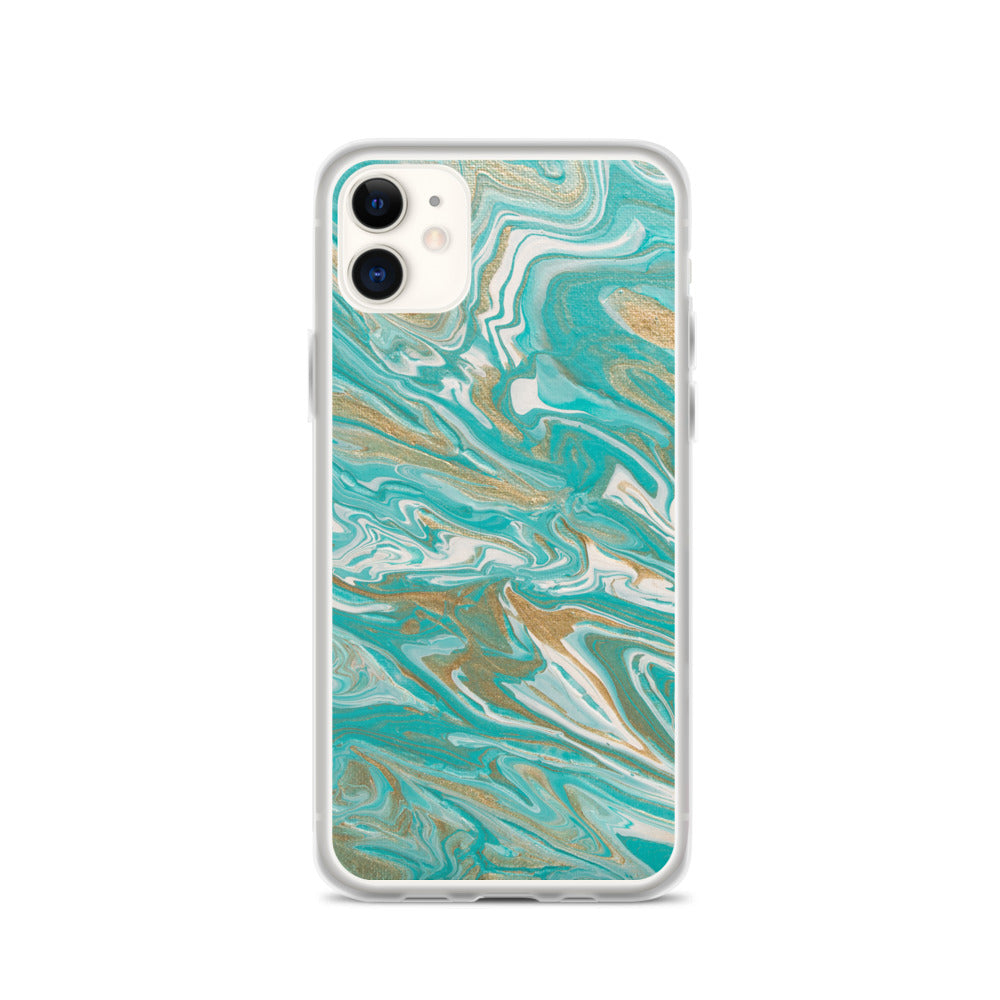 Tiffany & Gold Marble iPhone Case