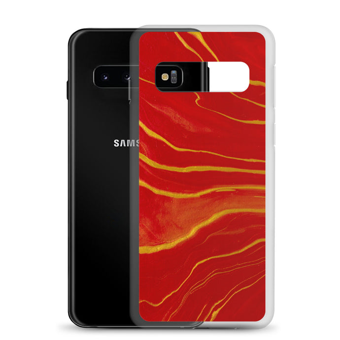 Red & Gold Marble Samsung Case