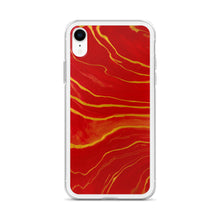 Load image into Gallery viewer, Red &amp; Gold Marble iPhone Case