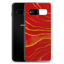 Load image into Gallery viewer, Red &amp; Gold Marble Samsung Case