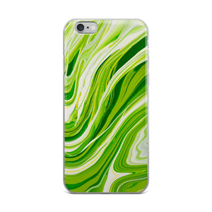 Lime Green Marble iPhone Case