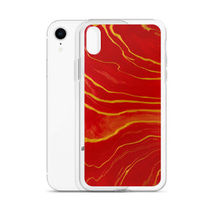 Red & Gold Marble iPhone Case