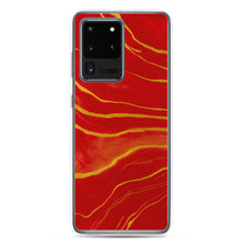 Load image into Gallery viewer, Red &amp; Gold Marble Samsung Case