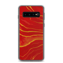 Load image into Gallery viewer, Red &amp; Gold Marble Samsung Case
