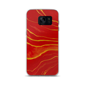 Red & Gold Marble Samsung Case