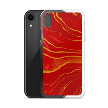 Load image into Gallery viewer, Red &amp; Gold Marble iPhone Case