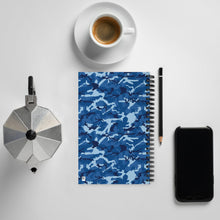 Load image into Gallery viewer, Blue Camouflage Spiral  Notebook