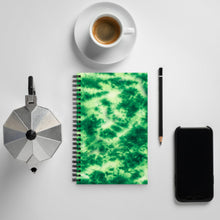 Load image into Gallery viewer, Emerald Tie Dye Spiral Notebook