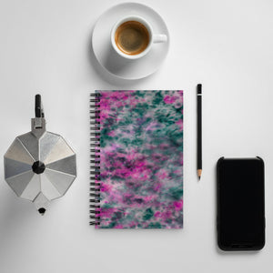 Lilac & Peacock Tie Dye Spiral Notebook