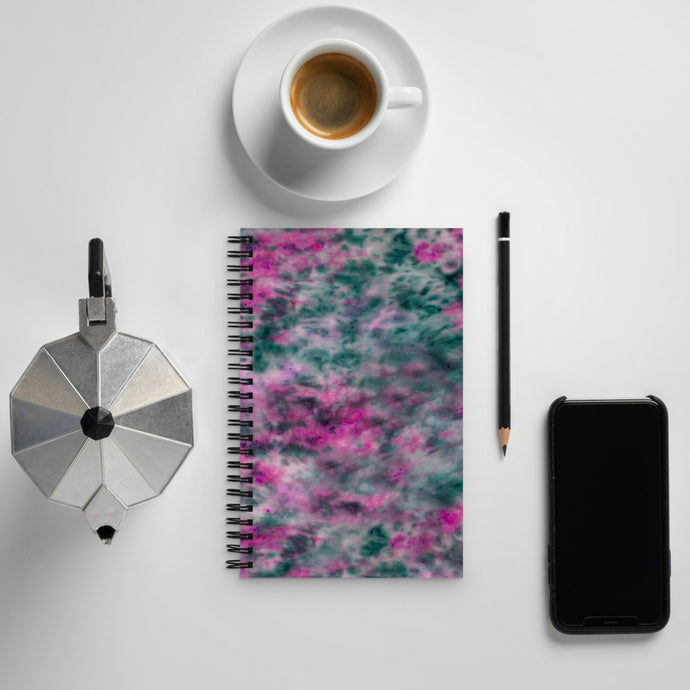 Lilac & Peacock Tie Dye Spiral Notebook