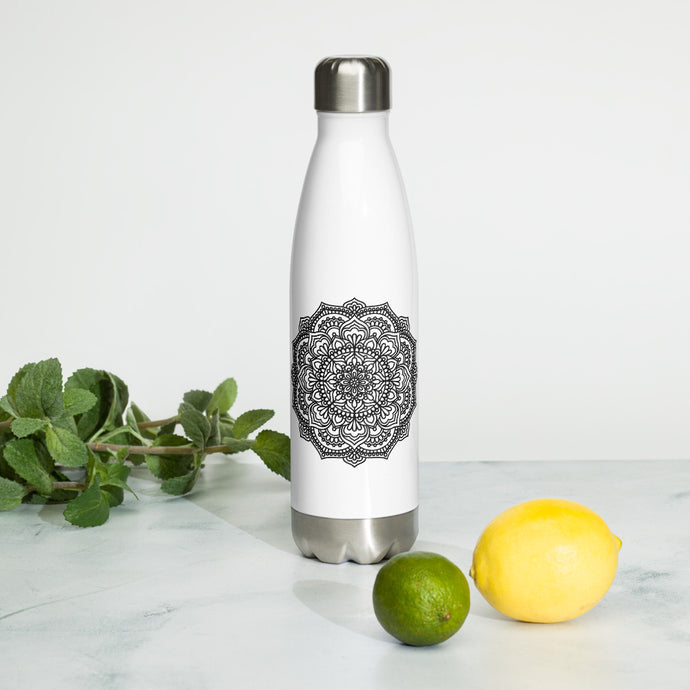 Mandala B&W Stainless Steel Water Bottle