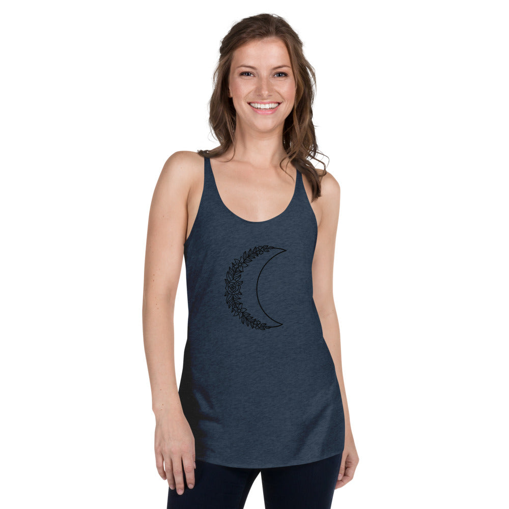Women's Floral Moon Racerback Tank